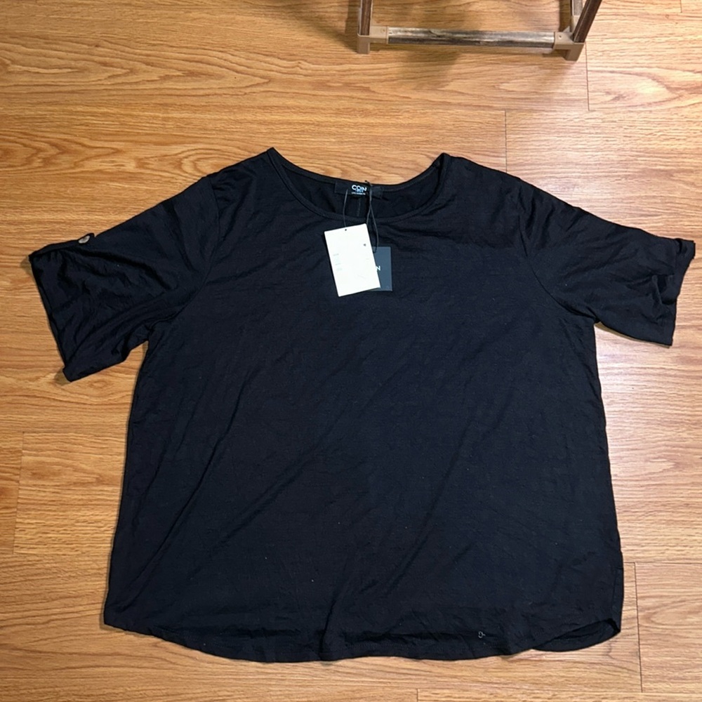 Macys Black Short Sleeve Top